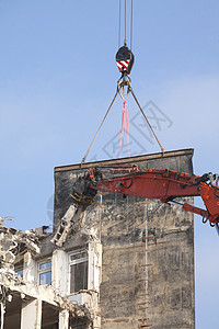 建筑物拆解拆迁办公室谴责窗户拆除建造建筑建筑业墙壁工作图片