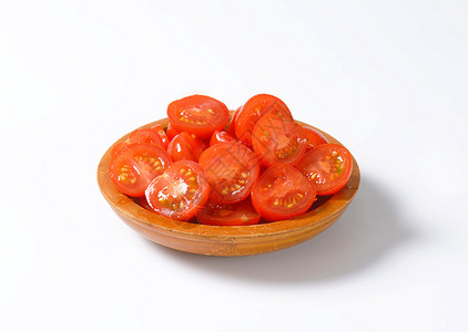 将樱桃西红柿减半食物红色蔬菜横截面团体背景图片