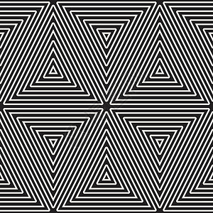 简单黑白三角形时尚简约的三角形线条网格 矢量无缝黑白图案墙纸条纹艺术格子风格几何学马赛克黑色插图装饰品插画