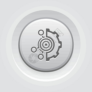 设置目标图标 平面设计战略定位中心齿轮插图白色愿望背景图片