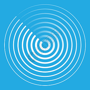 雷达抽象图标符号标识工具圆圈网络白色插图蓝色背景图片