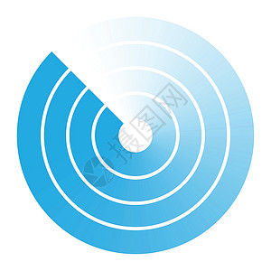 雷达抽象图标符号圆圈插图蓝色工具白色网络标识背景图片