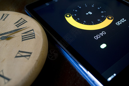 现代和古代时钟计时器技术数字跑表时间背景图片