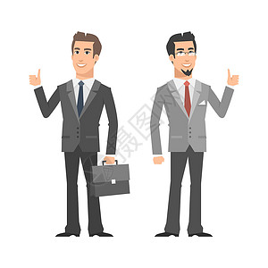 冒充领导诈骗两个商务人士微笑着竖起大拇指设计图片