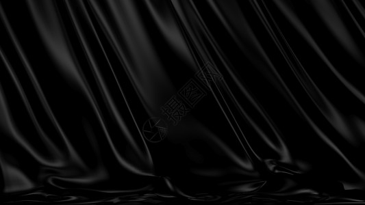 3D 插图抽象黑色背景窗帘抛光装饰品技术背景图片