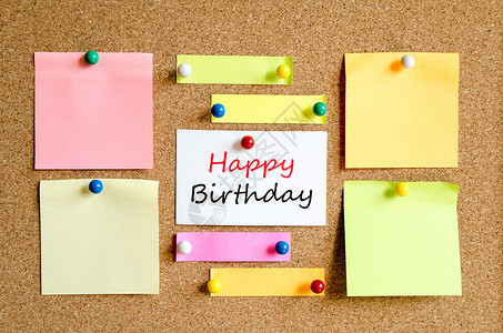 生日快乐的短信概念笔记生日创造力商业办公室背景图片