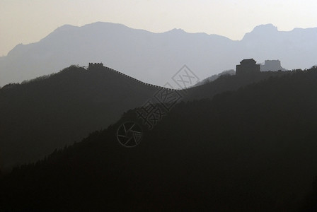中国长城山脉背景图片