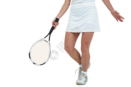 运动员与球拍打网球专注闲暇网球爱好活动活力女性耐力竞赛锦标赛背景图片