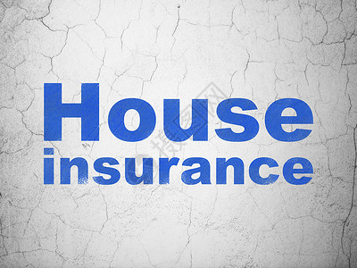 保险概念 墙壁背景的房保住房保险水泥膏药房子背景墙金融插图风化被保险人蓝色合同背景图片