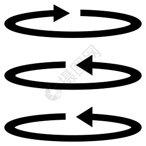 单向箭头三支黑色箭头 有部分圆形 单向平坦插画