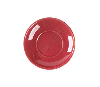 空的红色调色盘圆形餐具陶器盘子陶瓷高架背景图片