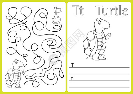益智书字母 AZ  儿童益智工作表练习  着色书幼儿园卡通片班级拼写痕迹孩子床单艺术语言学习设计图片