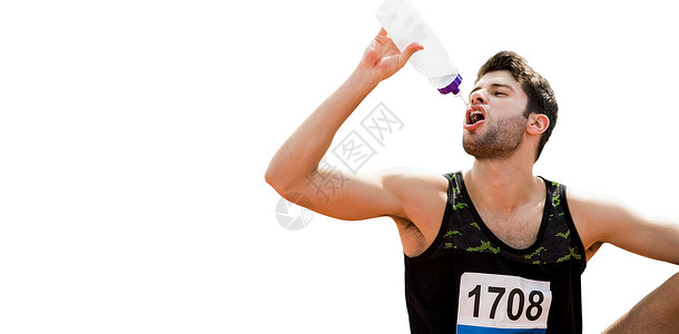 运动员饮酒的肖像高清图片