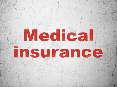 保险概念医疗保险在背景墙上被保险人政策膏药水泥安全金融风化背景墙事故插图背景图片