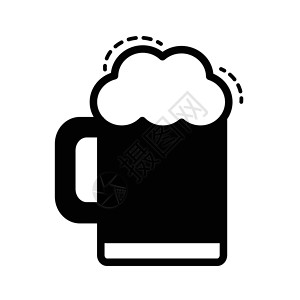 黑色啤酒标签啤酒向量图标黑色颜色插画