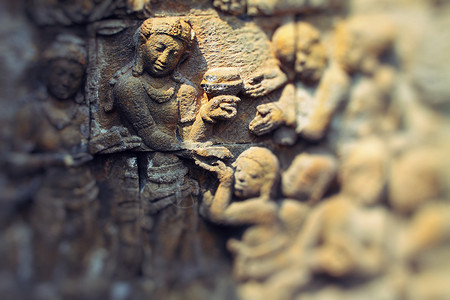 格蒙德波罗古德寺庙雕刻艺术精神旅行遗产女士传统雕像浮屠建筑学废墟雕塑背景