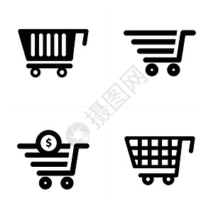 购物车图标篮子设计插图商业购物手推车店铺零售元素商品背景图片