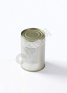 锡罐罐灰色圆柱金属食品包装空白背景图片