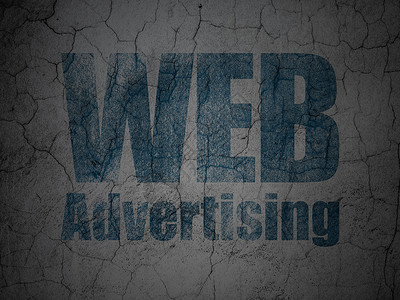 营销概念 WEB 广告在垃圾墙背景上市场宣传网络活动水泥古董推广膏药插图战略背景图片