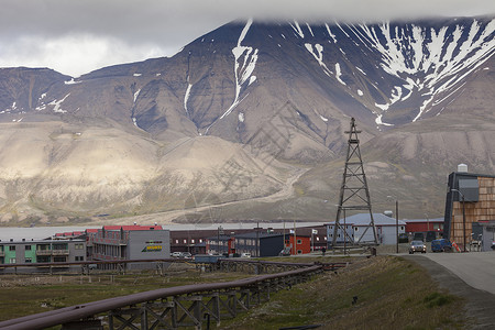 北方兵器城在挪威斯瓦尔巴Svalbard的上查看风景地形建筑景观旅游全景农村城市苔原建筑学背景