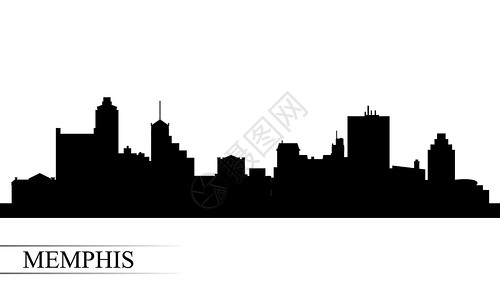 孟菲斯城市天际线轮廓背景旅行海岸地标全景建筑学海报景观天空建筑插图背景图片