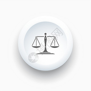 简单白色按钮上的正义缩放图标背景图片