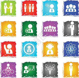 社区图标集工作家庭圆圈互联网社会服务幸福志愿机构合作背景图片