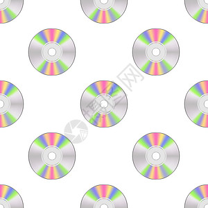 白色磁盘色彩多彩的集束盘 Disc 无缝无缝模式插画