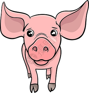 猪或小猪卡通人物背景图片