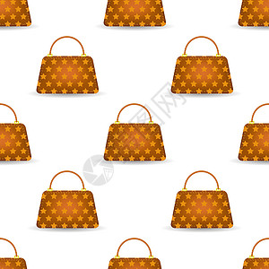 棕色橙色无缝女士橙色手提包设计图片