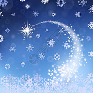 蓝色冬天背景 落星高清图片