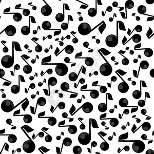 复古音符音符无缝模式白色音乐圆圈网络声学插图旋律转盘立体声黑色设计图片