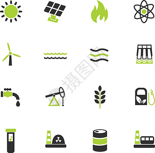 玉米穗燃料和电力图标 se出口绳索涡轮机太阳原子石油海浪力量商业插头设计图片