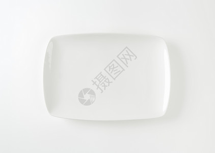 矩形白瓷板板托盘餐盘长方形制品高架陶器白色餐具陶瓷小吃盘背景图片