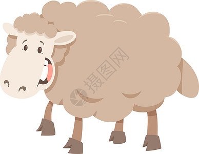 卡通羊动物特征背景图片