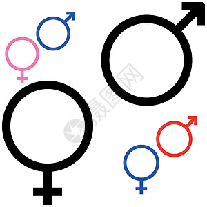 雌激素性别符号 象征火星和金星插画