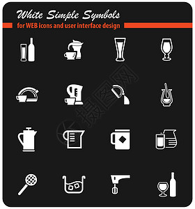 饮料图标 se 的器具咖啡机茶壶茶叶混合器杯子电热飞碟瓶子咖啡用具背景图片