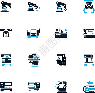 机床图标 se工具手臂激光服务建造齿轮工程机器机器人技术背景图片