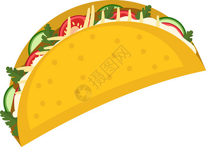 奶酪玉米炸玉米饼图标风格孤立在白色背景上 矢量插图剪贴画 传统的墨西哥食物插画