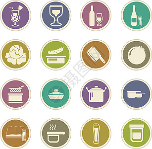 意大利卷心菜食物和厨房图标 se插图黄瓜果汁水果烹饪咖啡甜点食谱餐厅盘子设计图片