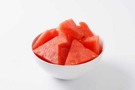 碗中切片西瓜食物红色水果背景图片