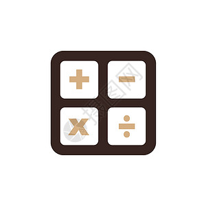 计算器平板设计标志和图标褐色背景图片