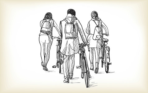 自行车车道插画