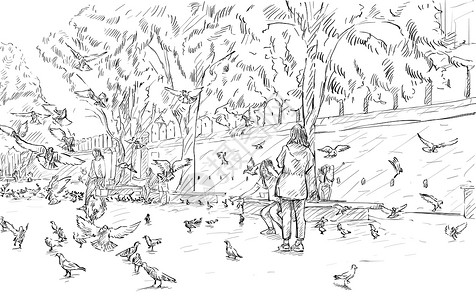 映秀镇泰国清迈素描城市景观秀门塔佩安插图地标旅游旅行地平线文化鸟类草图市中心团体设计图片