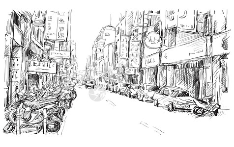 台北街道插画