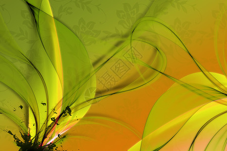 A 背景摘要火焰橙子绿色植物群背景图片