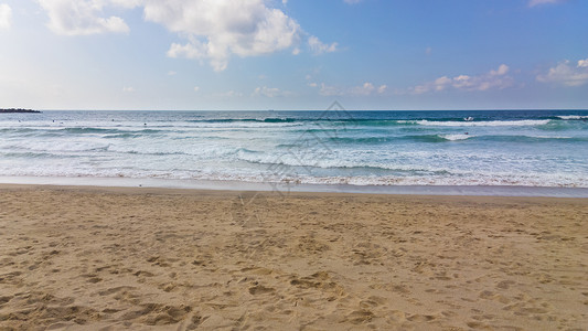 沙沙和海 夏季海滩背景图片