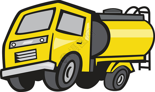 中型婴儿加油车卡通油罐车货车卡车车辆卡通片插图艺术品送货运输油船插画