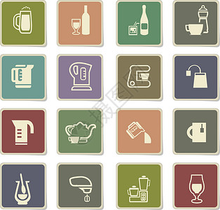 饮料图标 se 的器具茶叶飞碟电热茶壶混合器玻璃杯子用具咖啡咖啡机背景图片
