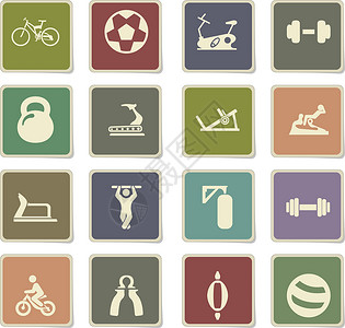 运动器材图标 se横梁赛马场自行车运动机哑铃拳击重量运动员背景图片